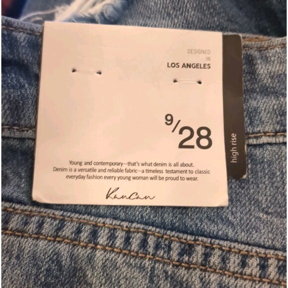 NEW KanCan Denim Shorts Murphy 28 High Rise Distressed Raw Hem Medium Wash 9/28 - Picture 11 of 12